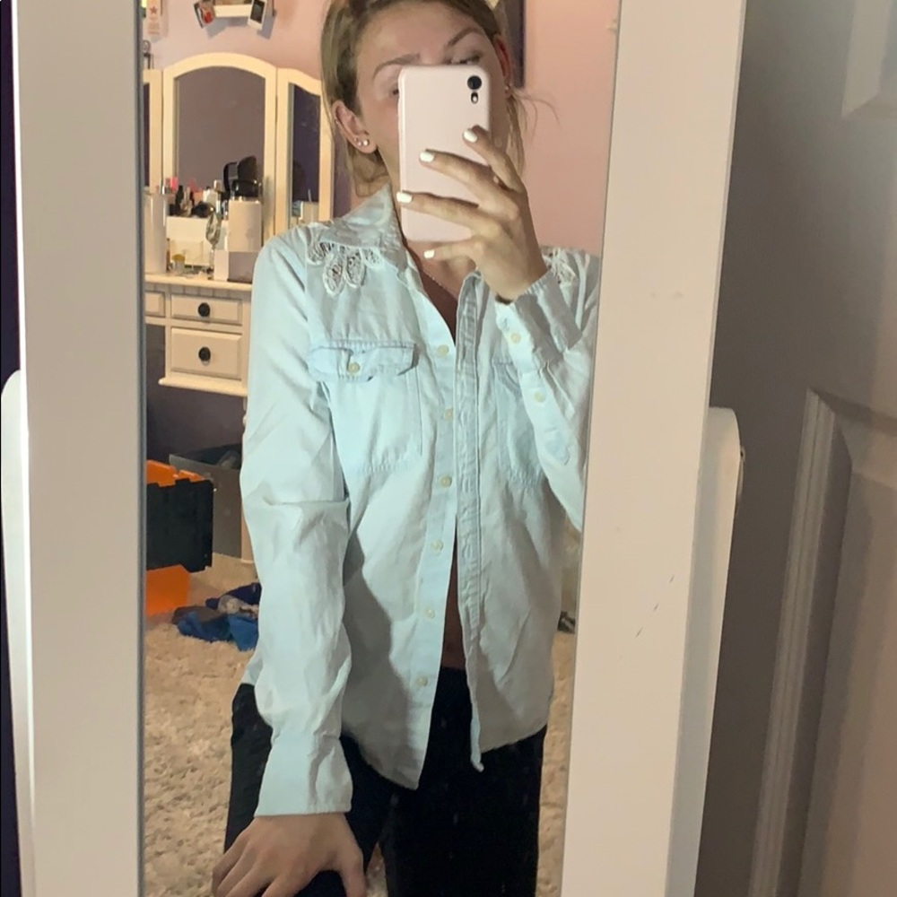 Jean Jacket with Lace Details